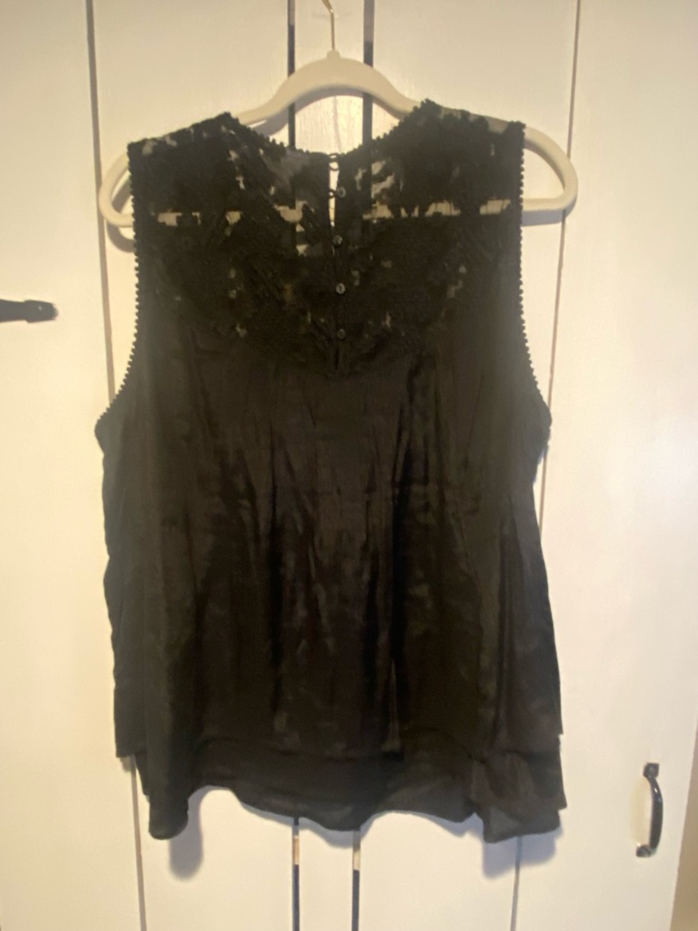 Style & Co. Black Lace Yoke Sleeveless Camisole - Picture 5 of 7